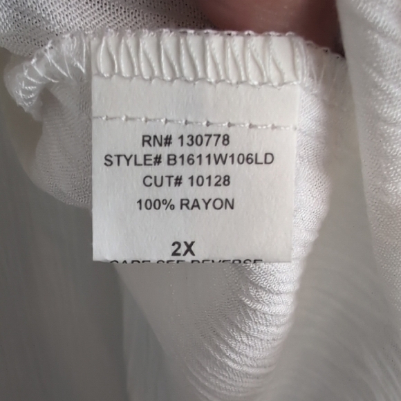 Living Doll White Flutter Sleeve Embellished Blouse - Picture 6 of 6